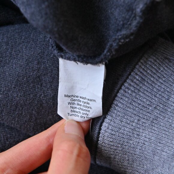 Vintage J. Crew 90s Fleece Oversized Cotton Two Tone Grey Crew Neck Men's L - Picture 11 of 16